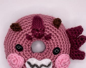 Jurard T Rexford SoRAWRity Face Crochet Donut - Handmade Holostars Mascot
