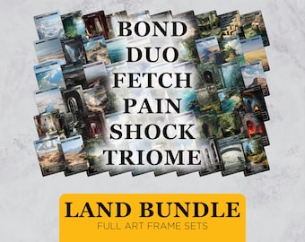 MTG Proxy Mega Set 60 Cards — Borderless Full Art Commander Mana Base Bundle, EDH Lands & Rocks