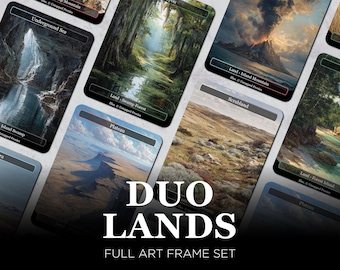 Dual Lands MTG Proxy Set of 10 — Borderless Full Art Playtest Cards, Commander EDH Mana Base