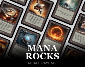 Mana Rocks MTG Proxy Set of 13 — Retro Frame Playtest Cards, Commander EDH Ramp Artifacts