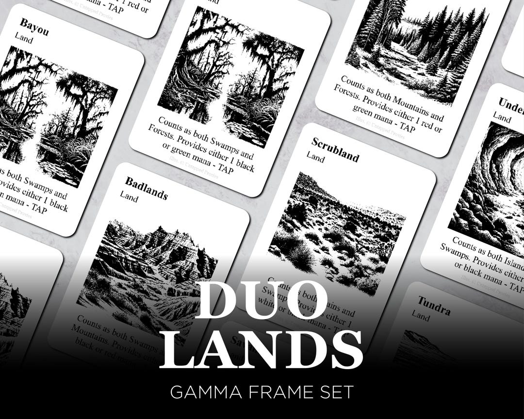 mtg gamma playtest cards Duo Lands Proxy Set — Style Alt Art Commander EDH Original Playtest Cards in Magic: