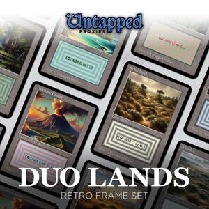 Retro Frame Duo Lands Proxy Karten x10 - Komplettset, Benutzerdefinierte Karten, MTG Proxy Altered Art (63mmx88mm)