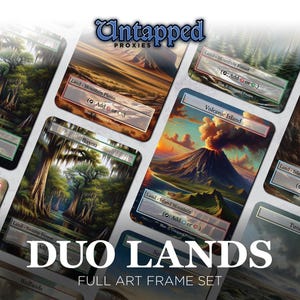 Full Art Frame Duo Lands Proxy Cards x10 - Complete Set, Custom Cards, Proxy Altered Art (63mmx88mm)