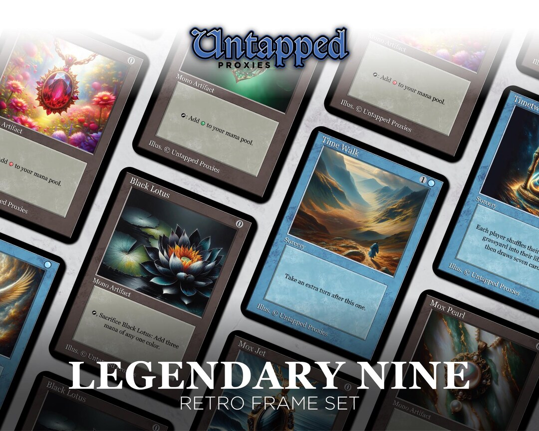 Retro Frame Legendary Nine X9 Cards - Complete Set, Custom Cards, Proxy ...