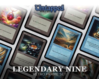 Retro Frame Legendary Nine Proxy Cards x9 - Complete Set, Custom Cards, Proxy Altered Art (63mmx88mm)