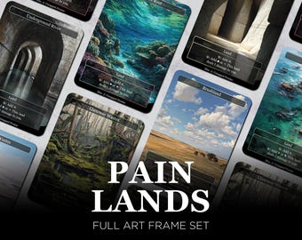 Pain Lands MTG Proxy Set of 10 — Borderless Full Art Playtest Cards, Commander EDH Mana Base