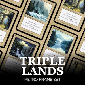 Retro Rahmen Triom Länder: MTG Proxy Altered Art Set (63mmx88mm)