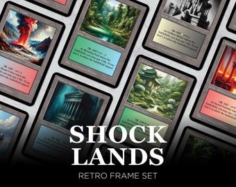 Shock Lands MTG Proxy Set of 10 — Retro Frame Playtest Cards, Commander EDH Mana Base