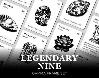 Power Nine MTG Proxy Set of 9 — Alt Art Playtest Cards, Vintage Cube Collectible | Gamma Series | Zeta