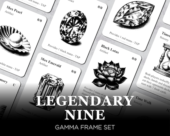 mtg gamma playtest cards This photo shows a set of pre-alpha Power 9 playtest cards from the Gamma-Playtest series, Magics early design-testing phase when everything was still a bit rough., Magic started with a single