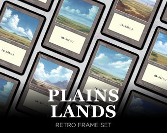 Plains Basic Lands MTG Set of 10 — Retro Frame Custom Art Magic Lands, Commander EDH Deck Upgrade