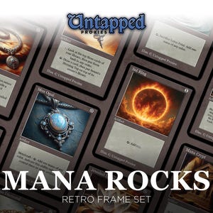 Retro Frame Mana Rocks-proxykaarten x 13 - complete set, aangepaste kaarten, aangepaste proxy-kunst (63 mm x 88 mm)
