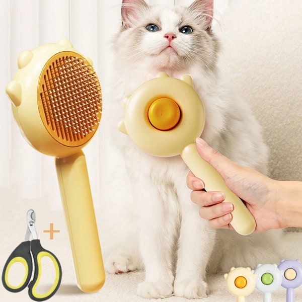 Pet grooming brush with cat and dog nail clippers, magic massage comb, general pet supplies