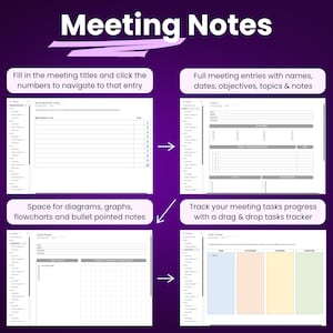 OneNote Productivity Templates Bundle | OneNote Digital Planner | OneNote Project Planner | Meeting Notes | To-Do Lists & Templates image 4