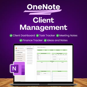 OneNote Client Management Templates Bundle | Client Management Dashboard | Task Tracker | Meeting Notes | Finance Tracker | Notes & Ideas