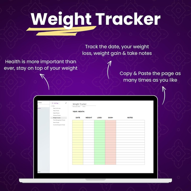 Onenote Daily Life Tracker Templates Bundle | To-do Lists, Sleep ...
