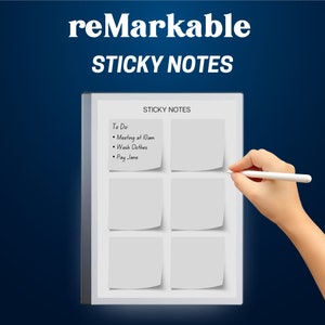 reMarkable 2 templates post it | remarkable sticky notes | digital download sticky notes for remarkable tablet