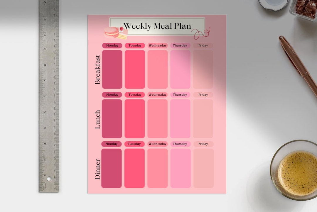 Printable Meal Plan Diet Plan Food Tracker Digital Download Etsy Printable Meal Plan Diet Plan Food Tracker Digital Download Etsy