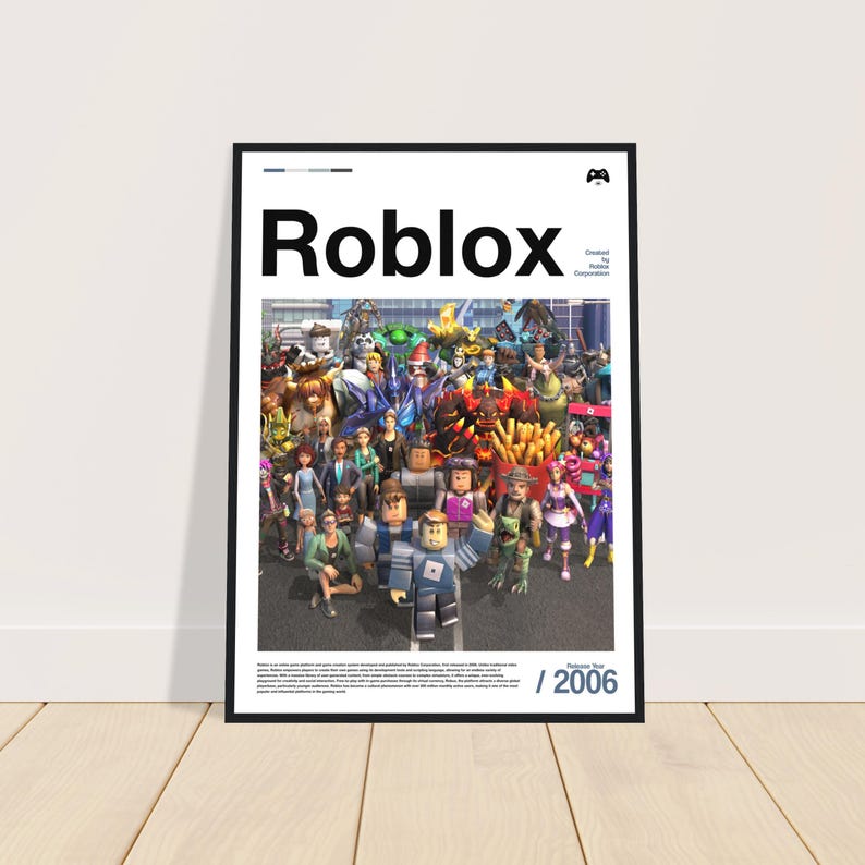 Roblox Gaming Poster, Roblox Art, Roblox Wall Art, Gamer Wall Art ...