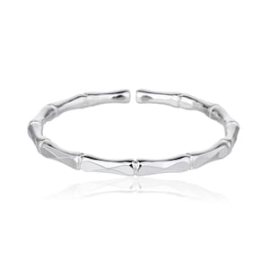 Bangle Bracelet for Women 925 Sterling Silver 18K White Gold Vermeil Adjustable Moonlit Bliss Bangle Bracelet Birthday gift for her