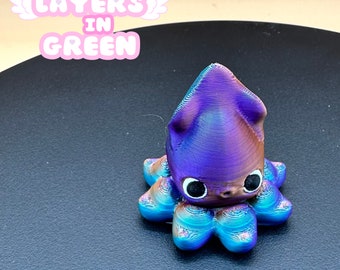 Cute 3D Printed Squid Fidget Toy, Sensory Toy, Squidget- Authorized Seller