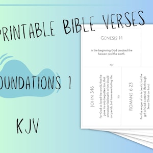 Printable KJV Bible Verses, Foundations 1, Bible Time, Scripture Memory ...