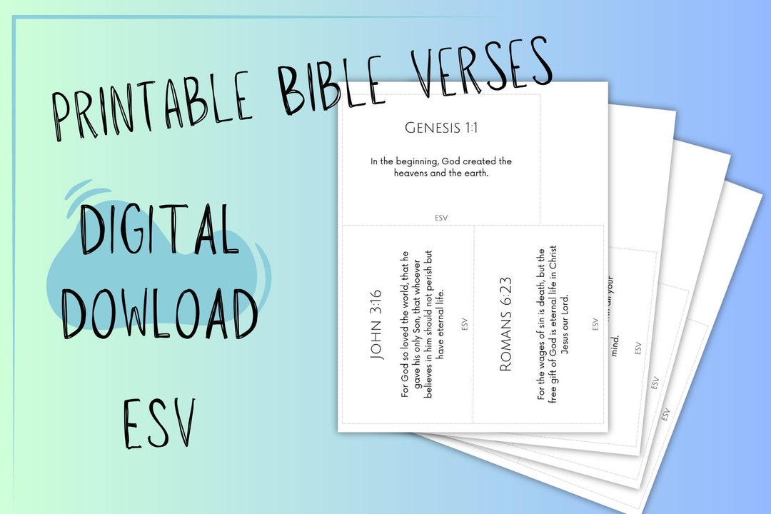 Printable Bible Verses ESV, Foundations, Bible Time, Scripture Memory
