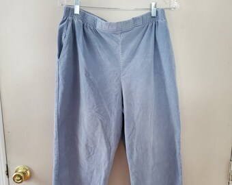 Blue Elastic Corduroy Pants Size 14