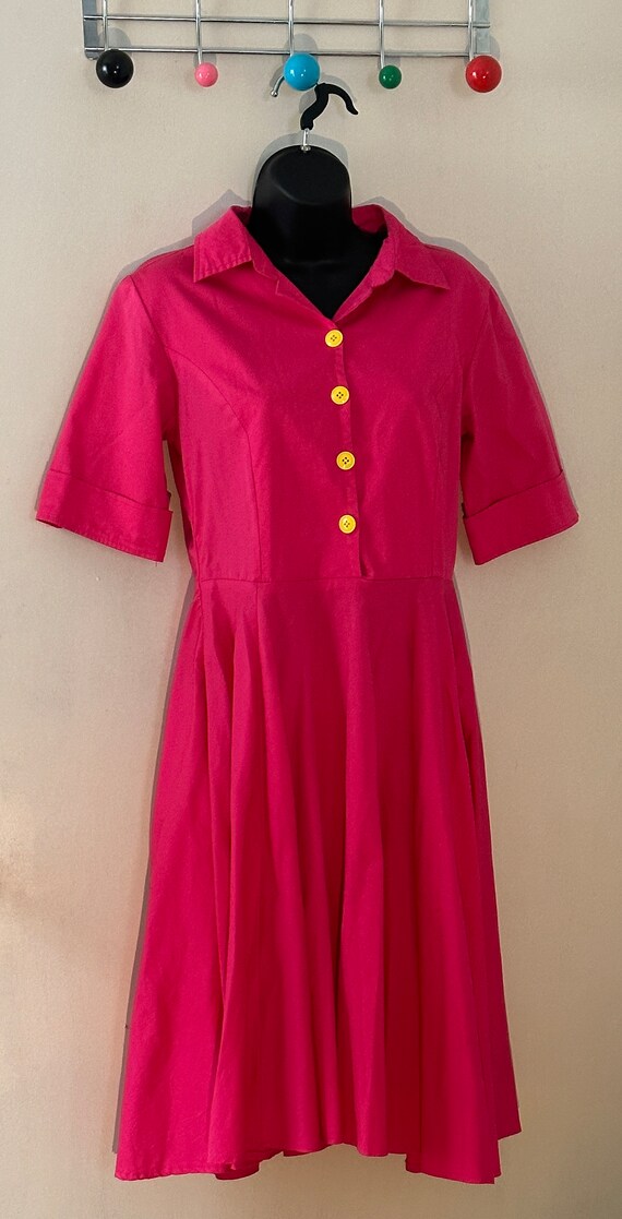 Title Nine Size M Women's Pink-Multi Pattern A Line Dress