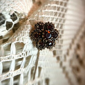 Antique vintage stick pin 14k gold and garnet