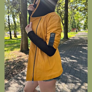 Custom Handmade Lambskin Leather Biker Jacket for Women