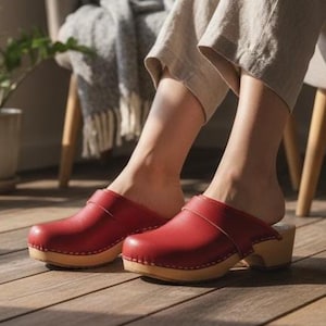 Zuecos suecos de piel negra para mujer: zuecos y mules ortopédicos clásicos, sandalias de plataforma