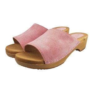 Slip On Wooden Flip Flops & Wedge Sandals, Open Toe Clogs Slide Sandals for Women, Orthopedic Leather Sandals