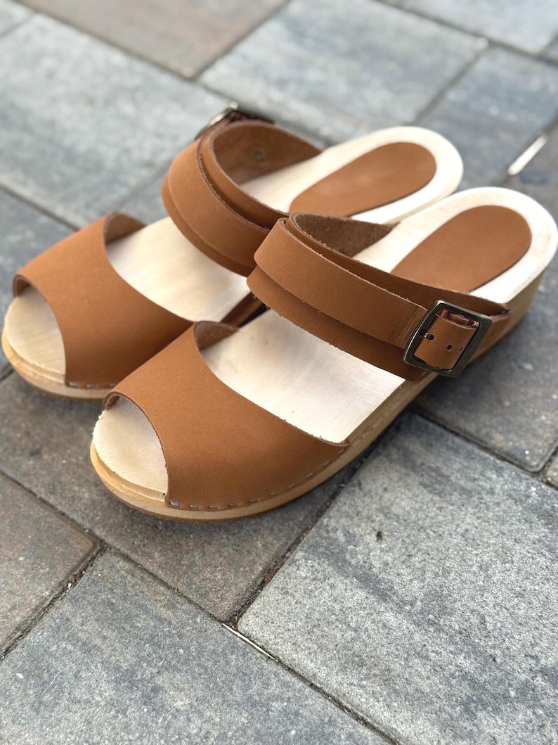 Platform Clogs with Open Toe: Barefoot Clogs Slide Sandals with Strappy Design, Low Heel Comfortable Sandals image 8
