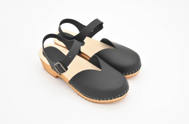 Brown Orthopedic Sandals, Mary Jane Clogs, Vintage-Inspired Leather Clogs: Stylish Wooden Sandals for Women image 12