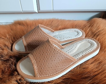 OFF-WHITE COMFORT LEATHER SLIPPER BROWN Off-White Comfort Backless