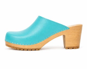 High Heel Clogs for Women: Handmade Leather Mules, Wooden Platform Sandals & Clog Sandals