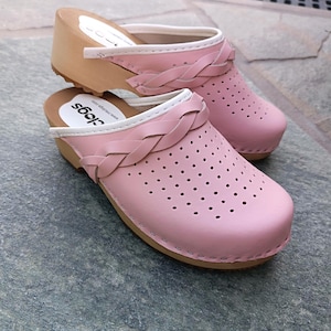 Wooden Clogs for Women, Natural Leather Clog & Mule, Nursing Shoes, Slingback Sandals Comfortable Clogs