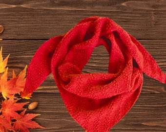 Strickmuster für ein Bandana (PDF) – Boho-Kopftuch der 70er, Retro-Dreieckstuch, Festival-Kopftuch