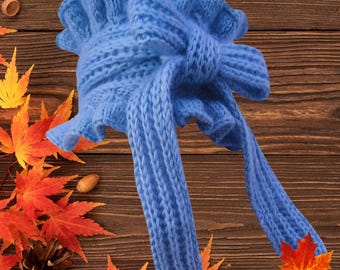 Ruffled Scarf Knitting Pattern PDF - Neck Warmer - Modern Wrap Design