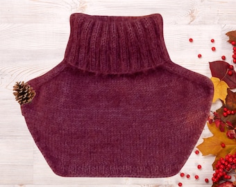 Easy Neck Warmer Knitting Pattern PDF – Simple Winter Cowl for Beginners – DIY Dickie