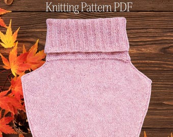 Modern Neck Warmer Knitting Pattern PDF - Cowl with Shaped Front - DIY Dickie