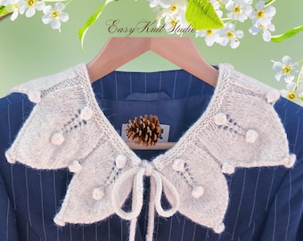 Detachable Leaf Collar Knitting Pattern PDF, Pine Cone Neck Warmer, Woodland Collar Scarf