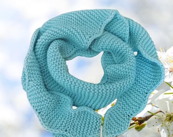 Wavy Scarf Neck Warmer Knitting Pattern PDF - Textured Neck Gaiter for Mild Winter & Layering