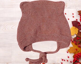 Strickanleitung für eine Baby-Bärenmütze (PDF) – Strickmütze mit Bärenohren, 6–9 Monate