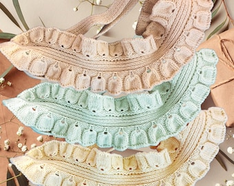 Ruffled Scarf Knitting Pattern PDF - Modern Neck Warmer - Textured Spring Cowl