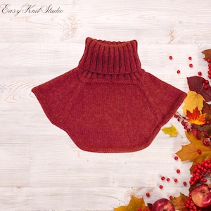 Neck Warmer Knitting Pattern PDF - Wool Knit Child Dickie - DIY turtleneck & Cowl