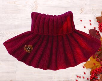 Easy Neck Warmer Knitting Pattern - Winter Clothing, turtleneck, neck gaiter, DIY dickie