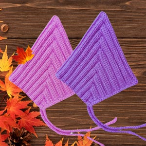 Strickmuster: Pixie Bonnet für Babys Elfenmütze in 3 Größen (PDF Download)