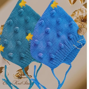 Pixie Bonnet breipatroon pdf, eenvoudige babypop-popcornmuts - babyziekenhuisoutfit